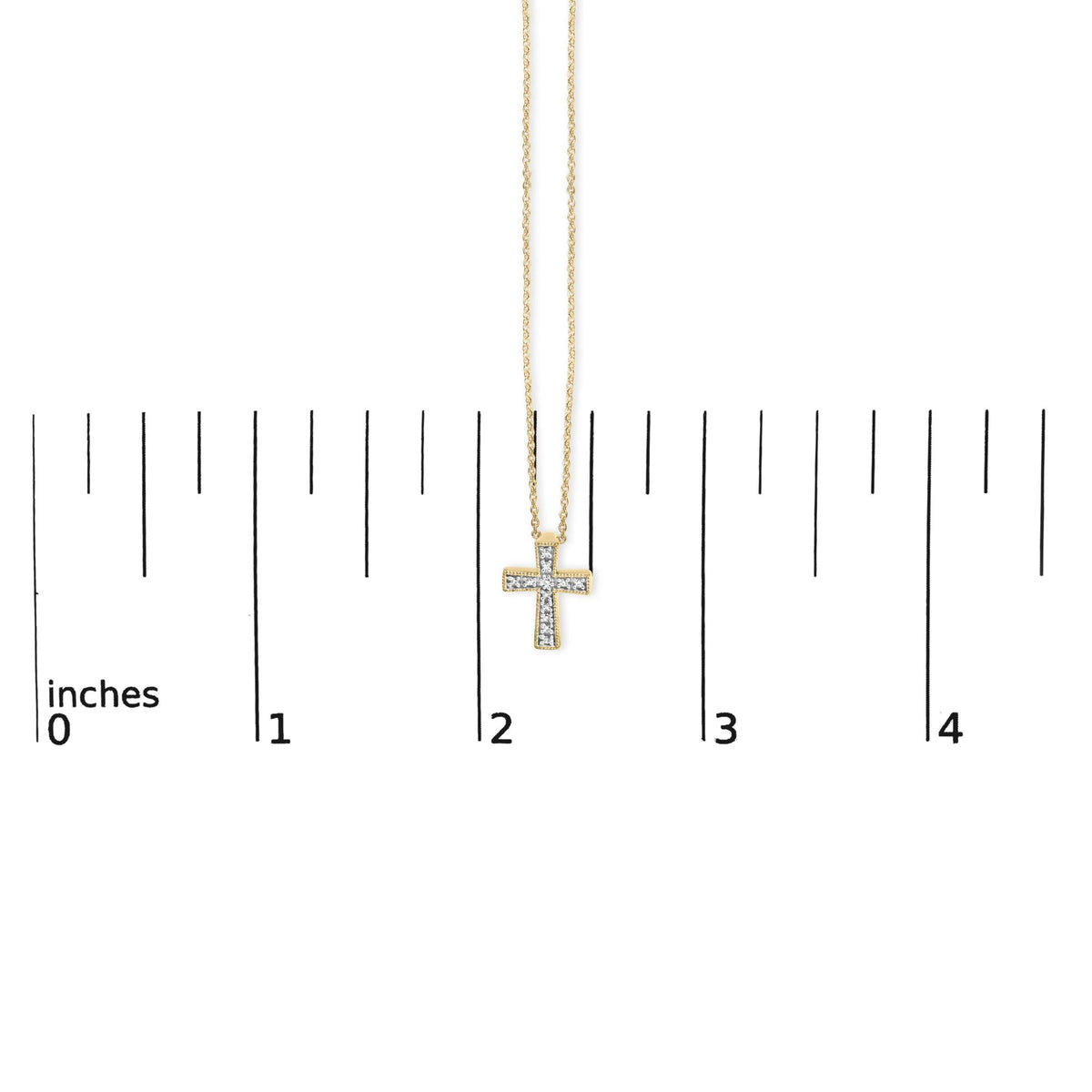 Gold Vermeil Diamond Accent Cross Pendant Necklace