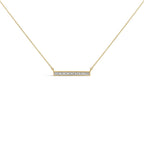 Yellow Gold Vermeil Diamond Accent Bar Pendant Necklace