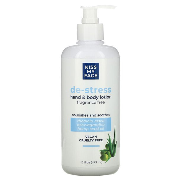 Kiss My Face De-Stress Fat Free Hand & Body Lotion, 16 fl oz