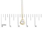 Gold Vermeil Diamond Accent Double Heart Pendant Necklace