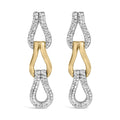 Gold Vermeil 1/10 Cttw Diamond Bold Knot Link Earring