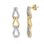 Gold Vermeil 1/10 Cttw Diamond Bold Knot Link Earring