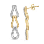 Gold Vermeil 1/10 Cttw Diamond Bold Knot Link Earring