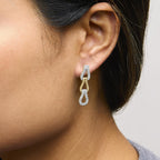 Gold Vermeil 1/10 Cttw Diamond Bold Knot Link Earring