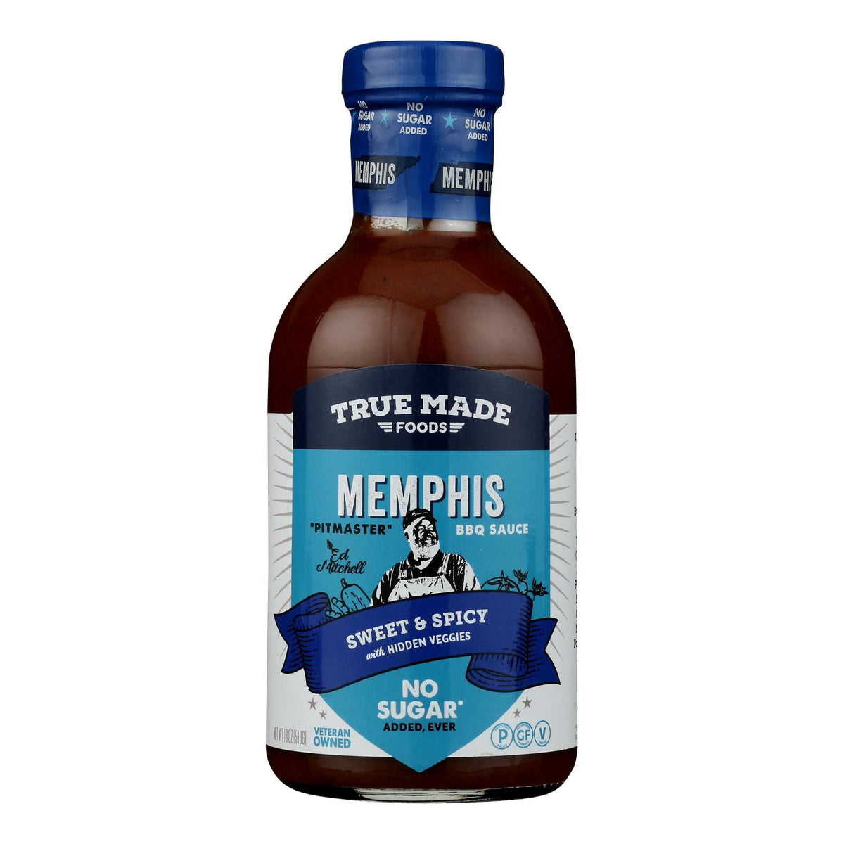 True Made Foods - BBQ Sauce Memphis No Sugar (Pack of 6-18oz)