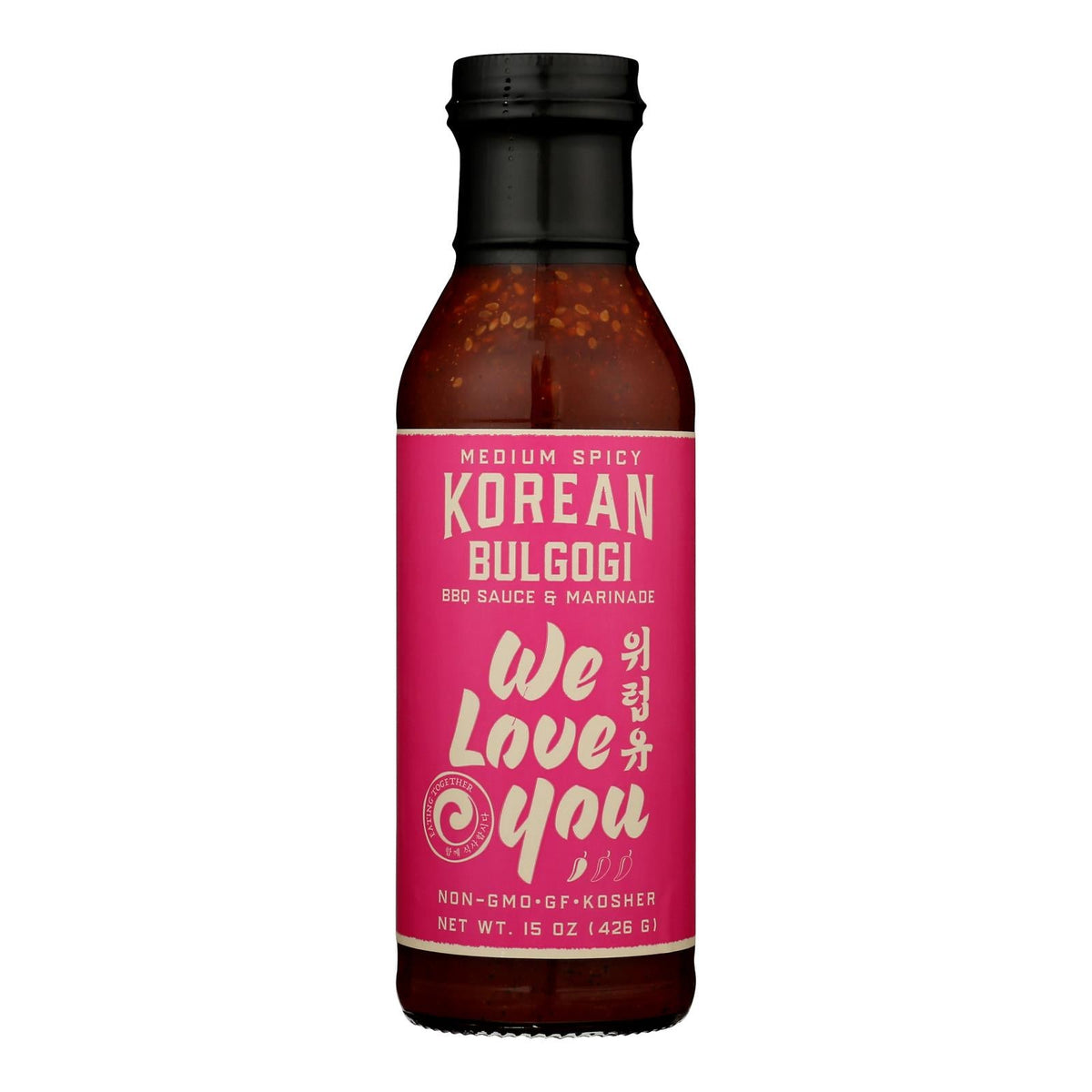 We Love You - Kor BBQ Sauce (Pack of 6-15oz) Medium Spicy