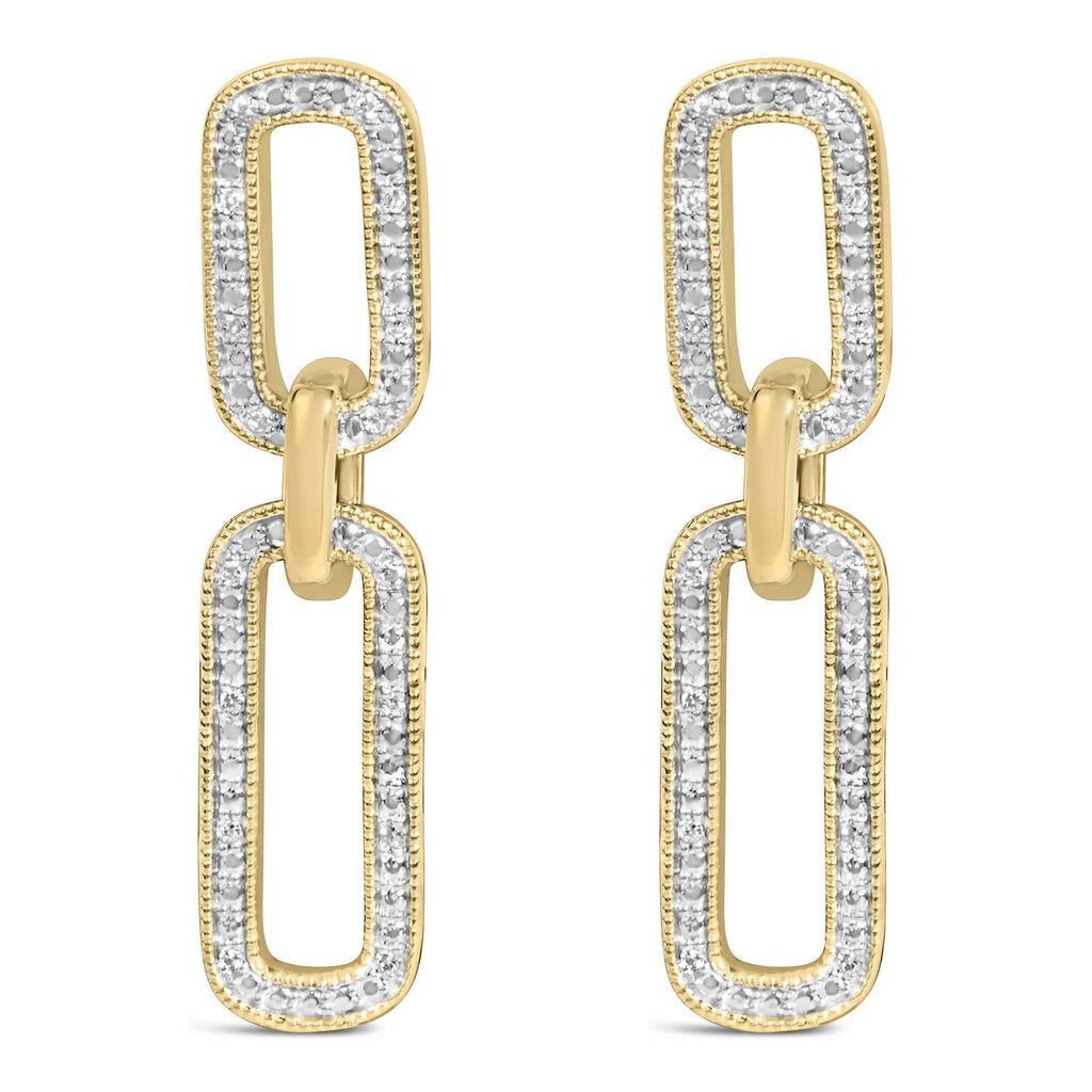 Gold Vermeil 1/10 Cttw Diamond Cttw Bold Paperclip Earring