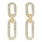 Gold Vermeil 1/10 Cttw Diamond Cttw Bold Paperclip Earring