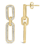 Gold Vermeil 1/10 Cttw Diamond Cttw Bold Paperclip Earring