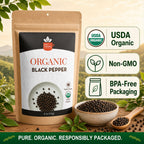Organic Black Peppercorns – Whole, for Grinding & Marinades