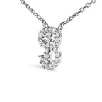 14K White Gold Diamond Accent "A-Z" Initial Script Style Pendant Necklace