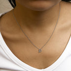 14K White Gold Diamond Accent "A-Z" Initial Script Style Pendant Necklace