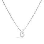 14K White Gold Diamond Accent "A-Z" Initial Script Style Pendant Necklace