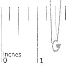 14K White Gold Diamond Accent "A-Z" Initial Script Style Pendant Necklace