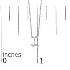 14K White Gold Diamond Accent "A-Z" Initial Script Style Pendant Necklace
