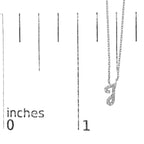 14K White Gold Diamond Accent "A-Z" Initial Script Style Pendant Necklace