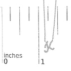 14K White Gold Diamond Accent "A-Z" Initial Script Style Pendant Necklace