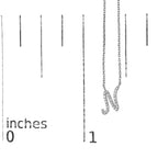14K White Gold Diamond Accent "A-Z" Initial Script Style Pendant Necklace