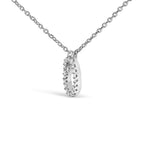14K White Gold Diamond Accent "A-Z" Initial Script Style Pendant Necklace
