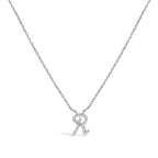 14K White Gold Diamond Accent "A-Z" Initial Script Style Pendant Necklace