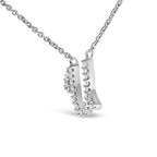 14K White Gold Diamond Accent "A-Z" Initial Script Style Pendant Necklace