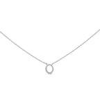 10K White Gold Diamond Accent "A-Z" Block Initial Pendant Necklace