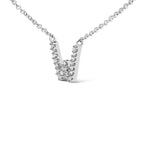 10K White Gold Diamond Accent "A-Z" Block Initial Pendant Necklace
