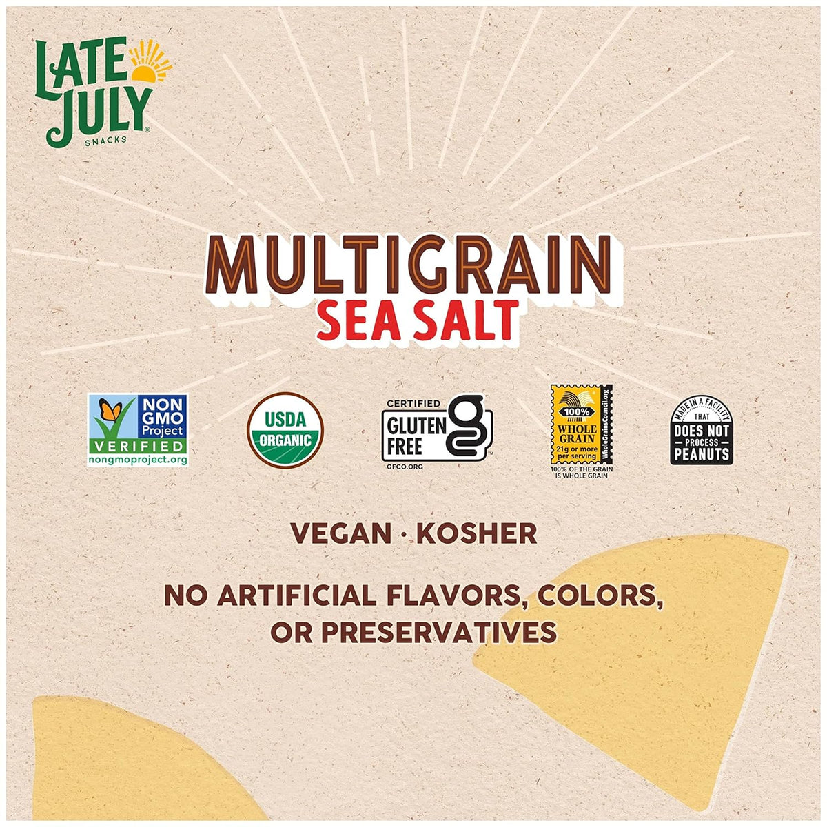 Late July Gluten Free Multigrain Sea Salt Tortilla Chips, 7.5 oz (Case of 12)