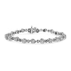 1.0 cttw diamond swirl beaded link bracelet in.925 sterling silver 7.25 bijoux-nyc direct