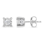 1.0 cttw round diamond solitaire stud earrings in sterling silver bijoux-nyc direct