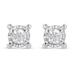 1.0 cttw round diamond solitaire stud earrings in sterling silver bijoux-nyc direct