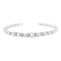 1/4 ct. Diamond graduated rondelle bead cuff bangle in sterling silver bijoux-nyc direct