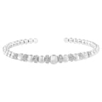 1/4 ct. Diamond graduated rondelle bead cuff bangle in sterling silver bijoux-nyc direct
