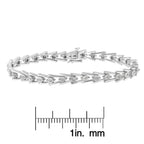 1/4 cttw miracle set diamond v link bracelet in.925 sterling silver 7.5 bijoux-nyc direct