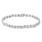 1/4 cttw miracle set diamond v link bracelet in.925 sterling silver 7.5 bijoux-nyc direct