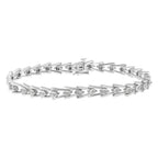 1/4 cttw miracle set diamond v link bracelet in.925 sterling silver 7.5 bijoux-nyc direct