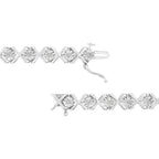 Sterling silver 1/4 cttw miracle set diamond x link bracelet 7.25 inch bijoux-nyc direct