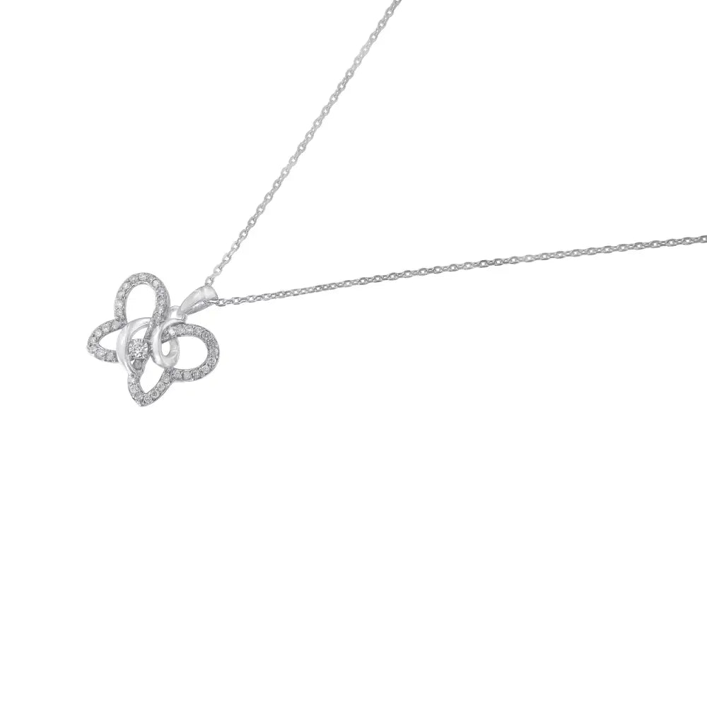 1/4 cttw diamond butterfly spiral pendant necklace in sterling silver 18 bijoux-nyc direct
