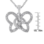 1/4 cttw diamond butterfly spiral pendant necklace in sterling silver 18 bijoux-nyc direct
