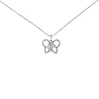 1/4 cttw diamond butterfly spiral pendant necklace in sterling silver 18 bijoux-nyc direct