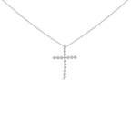 Diamond cross pendant necklace in.925 sterling silver 1/6 cttw 18 inch bijoux-nyc direct