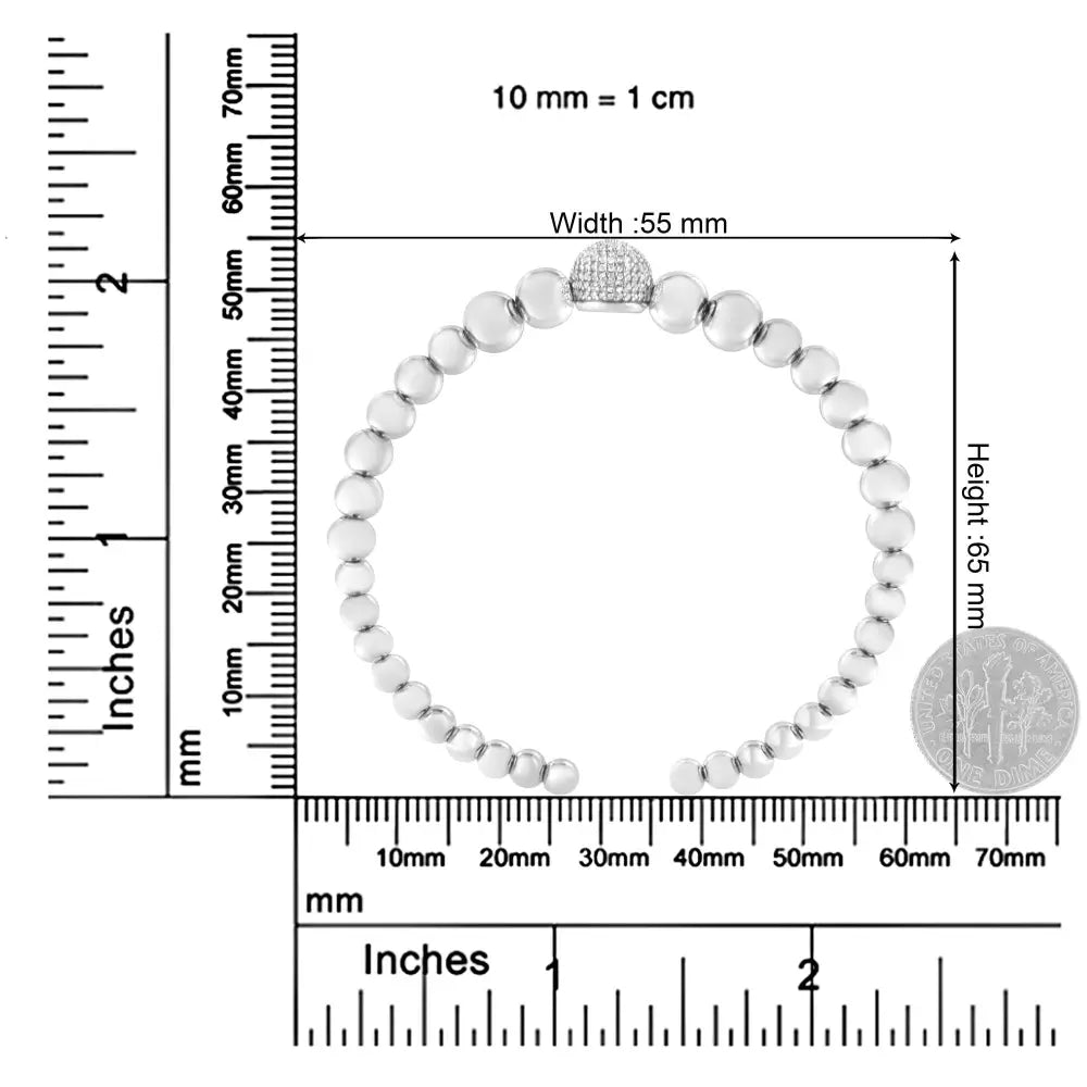Diamond heart link bracelet in sterling silver 1/6 cttw 7.25 inches bijoux-nyc direct