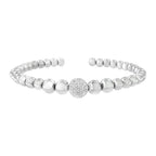 Diamond heart link bracelet in sterling silver 1/6 cttw 7.25 inches bijoux-nyc direct
