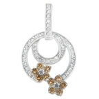1cttw champagne diamond floral garden pendant necklace in.925 silver bijoux-nyc direct