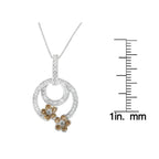 1cttw champagne diamond floral garden pendant necklace in.925 silver bijoux-nyc direct