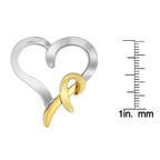 Two-tone heart pendant necklace in.925 sterling silver and 14k gold bijoux-nyc direct