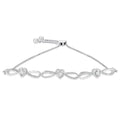 Diamond triple heart infinity bolo bracelet in sterling silver 6–9 inch bijoux-nyc direct