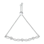 Diamond triple heart infinity bolo bracelet in sterling silver 6–9 inch bijoux-nyc direct