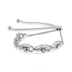 Sterling silver diamond accent interlocking infinity and heart bolo bracelet bijoux-nyc direct