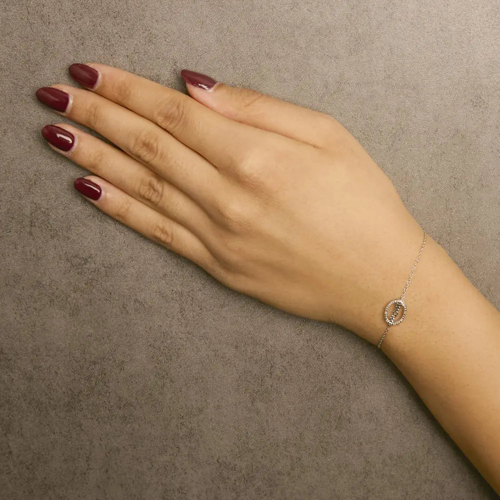 Diamond accent mom charm bracelet in rhodium plated sterling silver 7 bijoux-nyc direct